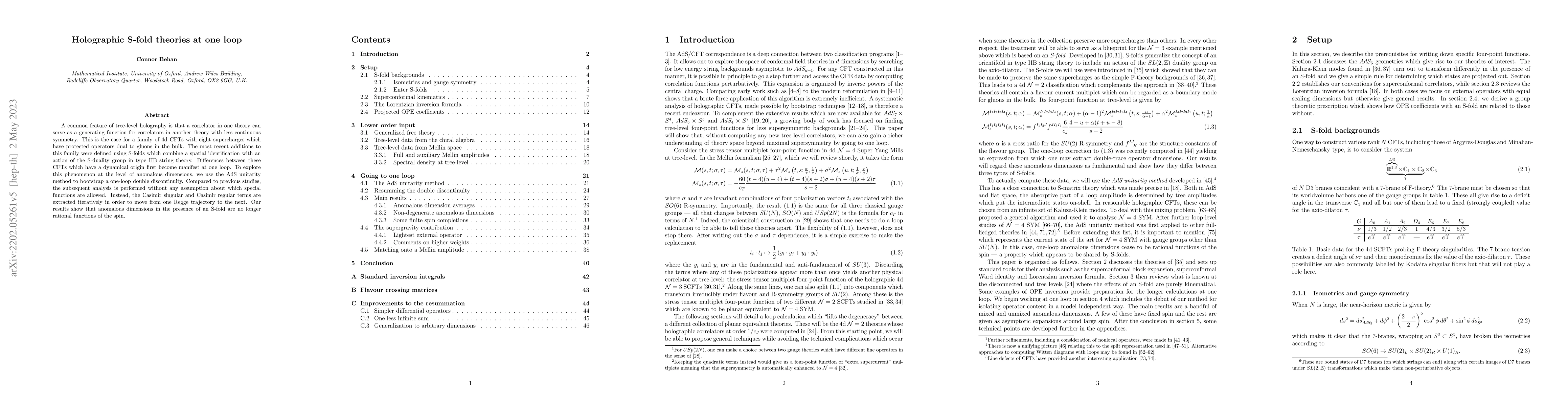 Thumbnail for Holographic S-fold theories at one loop
