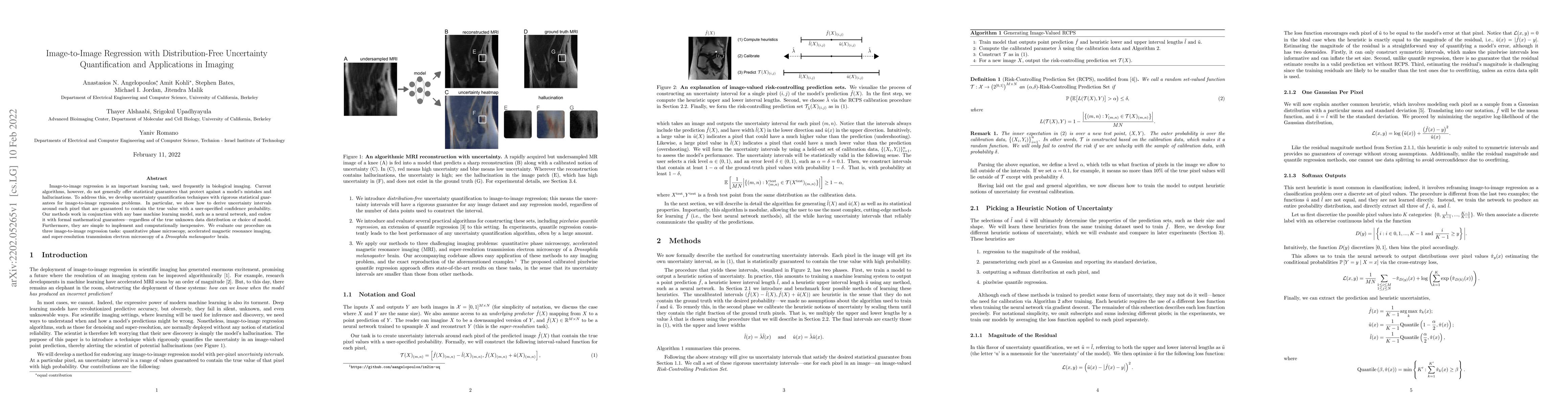 Thumbnail for Image-to-Image Regression with Distribution-Free Uncertainty
  Quantification and Applications in Imaging