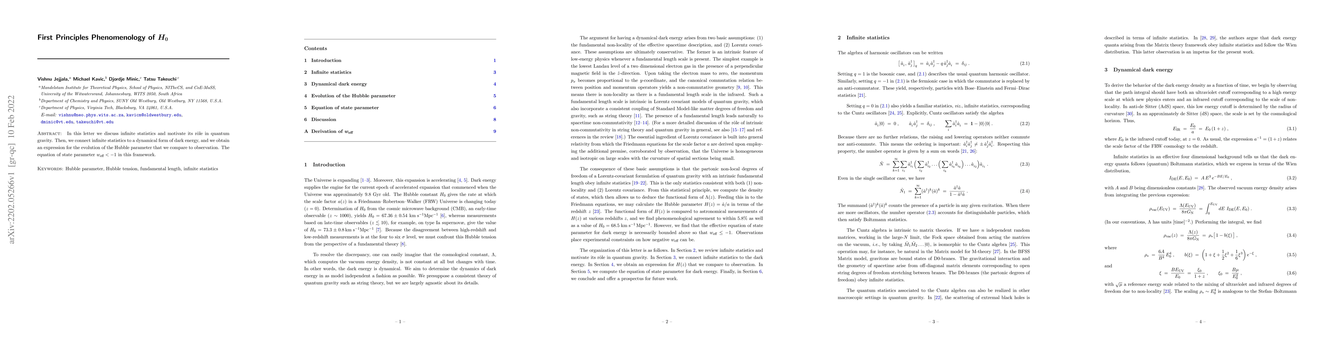 Thumbnail for First Principles Phenomenology of $H_0$