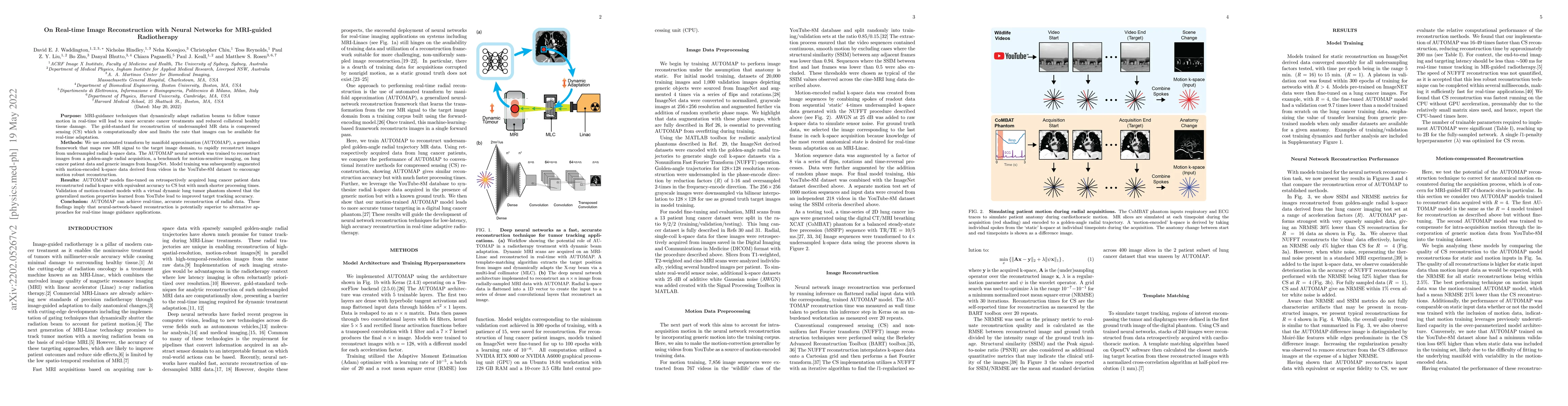 Thumbnail for On Real-time Image Reconstruction with Neural Networks for MRI-guided
  Radiotherapy
