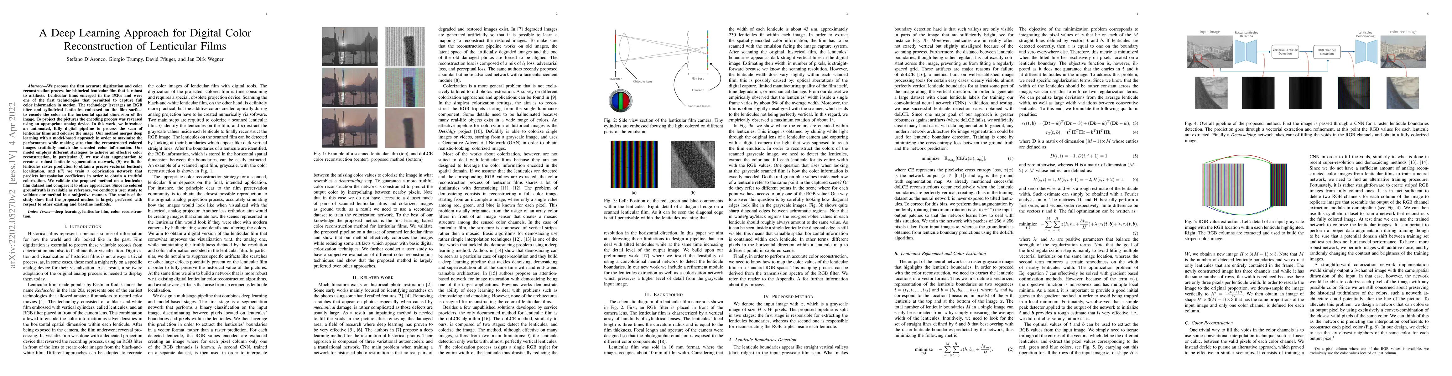 Thumbnail for A Deep Learning Approach for Digital Color Reconstruction of Lenticular
  Films