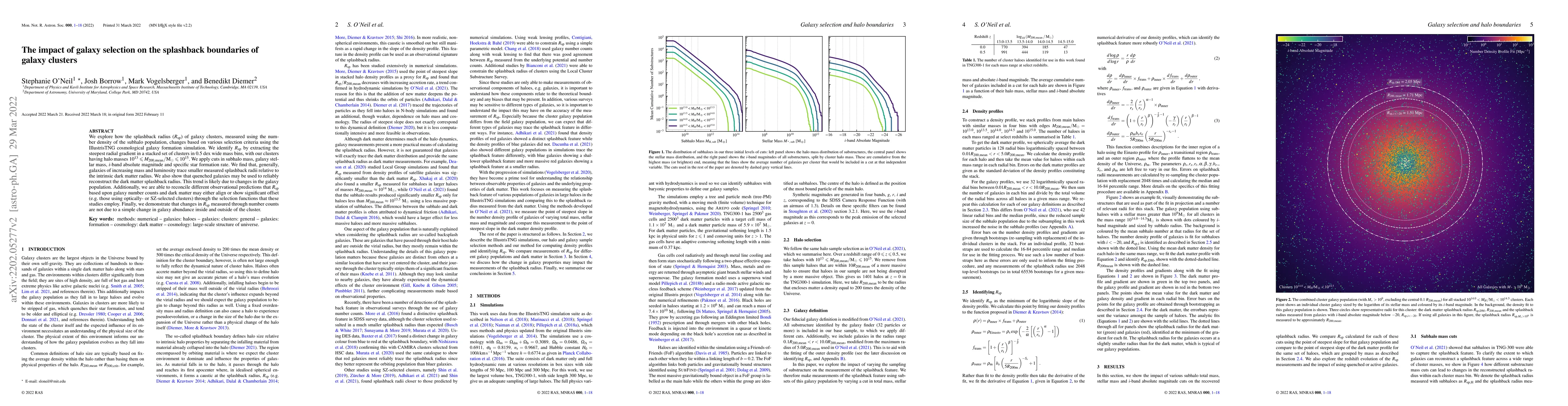 Thumbnail for The impact of galaxy selection on the splashback boundaries of galaxy
  clusters