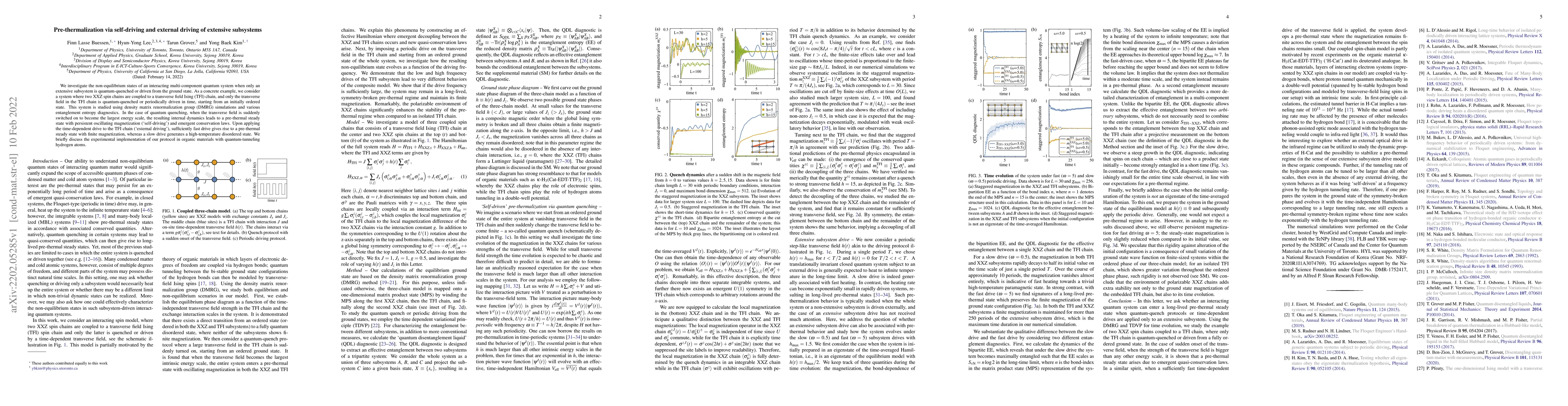 Thumbnail for Pre-thermalization via self-driving and external driving of extensive
  subsystems