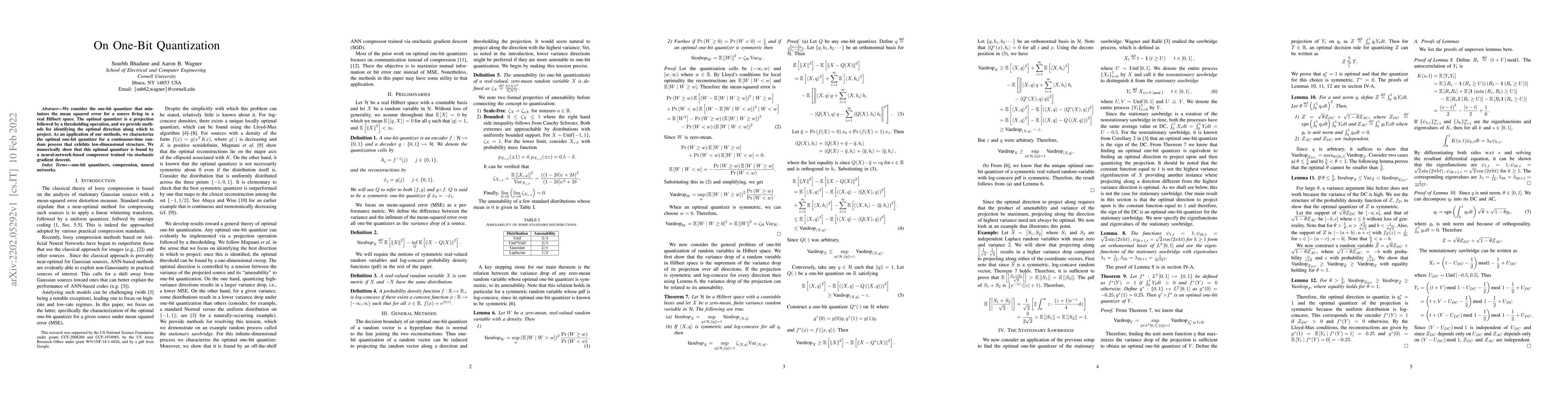 Thumbnail for On One-Bit Quantization