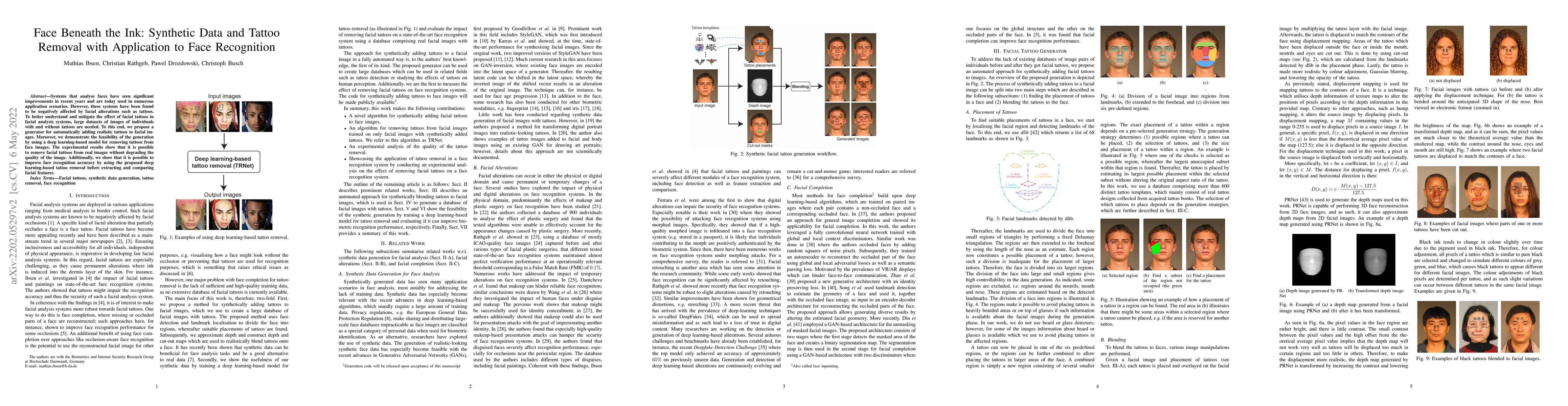 Thumbnail for Face Beneath the Ink: Synthetic Data and Tattoo Removal with Application
  to Face Recognition