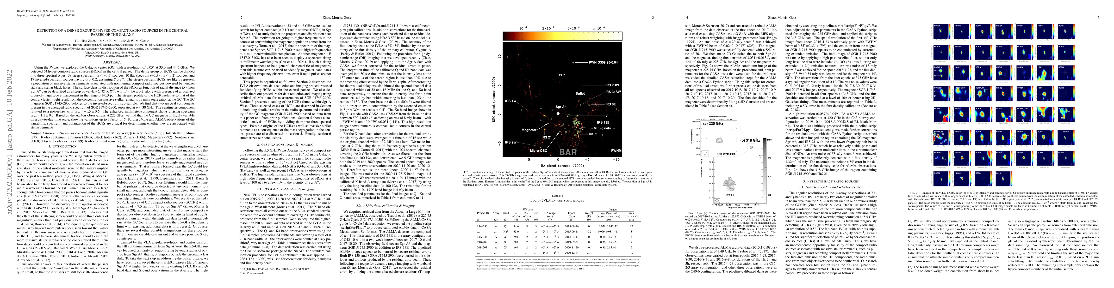 Thumbnail for Detection of a dense group of hyper-compact radio sources in the central
  parsec of the Galaxy