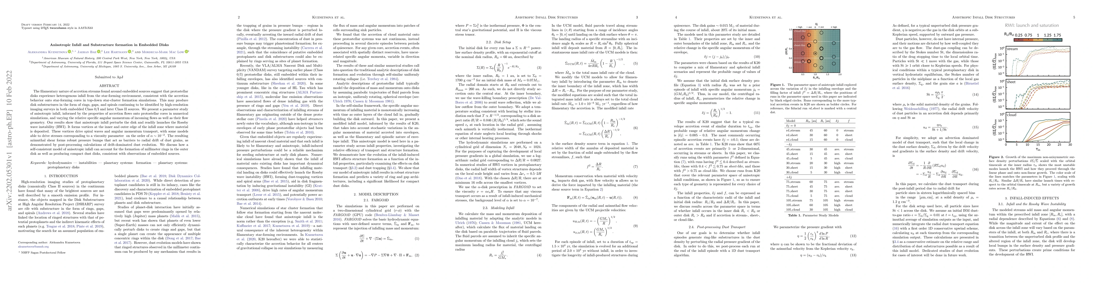 Thumbnail for Anisotropic Infall and Substructure formation in Embedded Disks