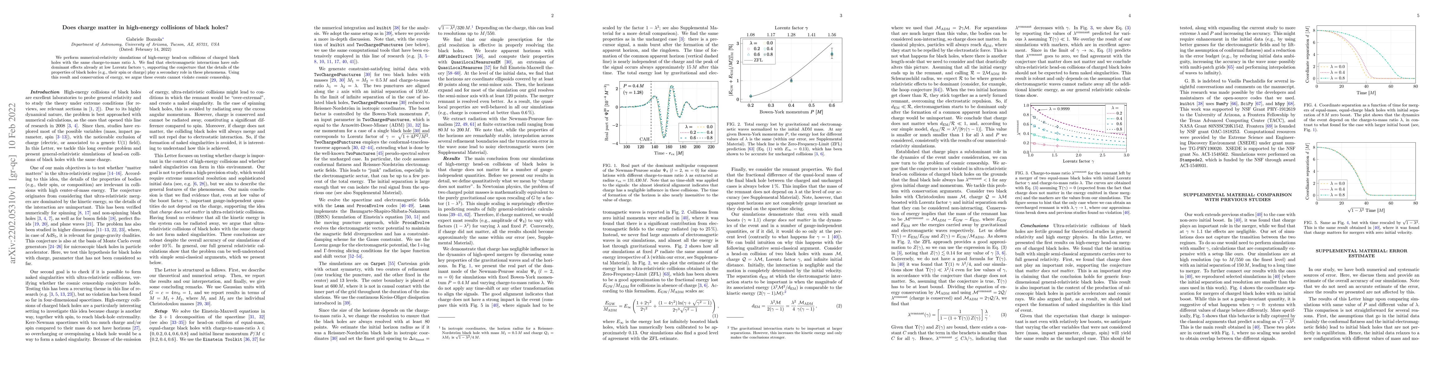 Thumbnail for Does charge matter in high-energy collisions of black holes?