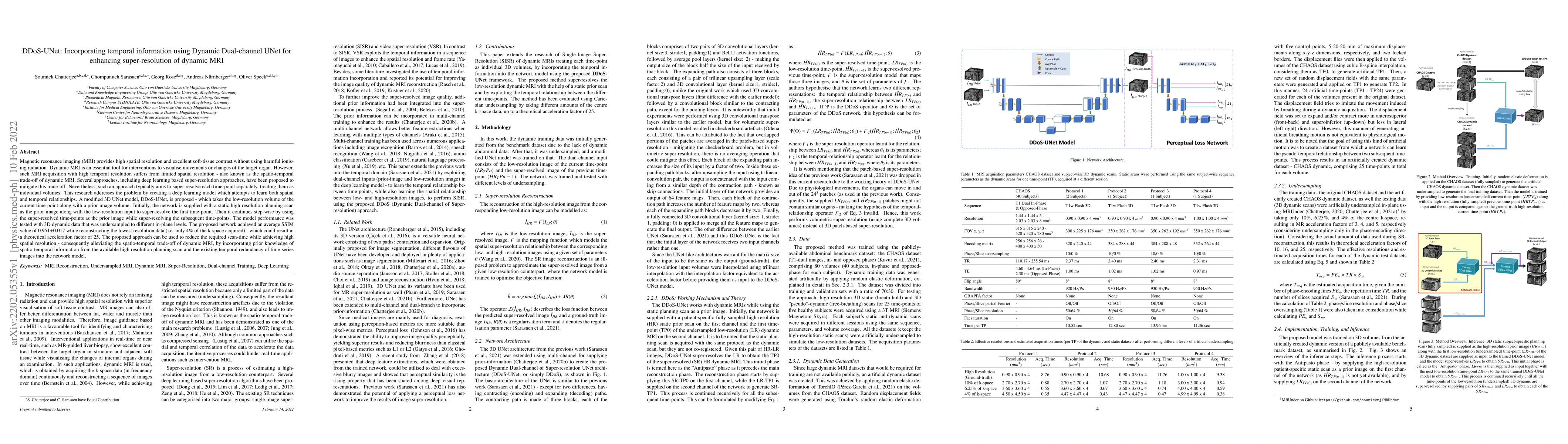 Thumbnail for DDoS-UNet: Incorporating temporal information using Dynamic Dual-channel
  UNet for enhancing super-resolution of dynamic MRI