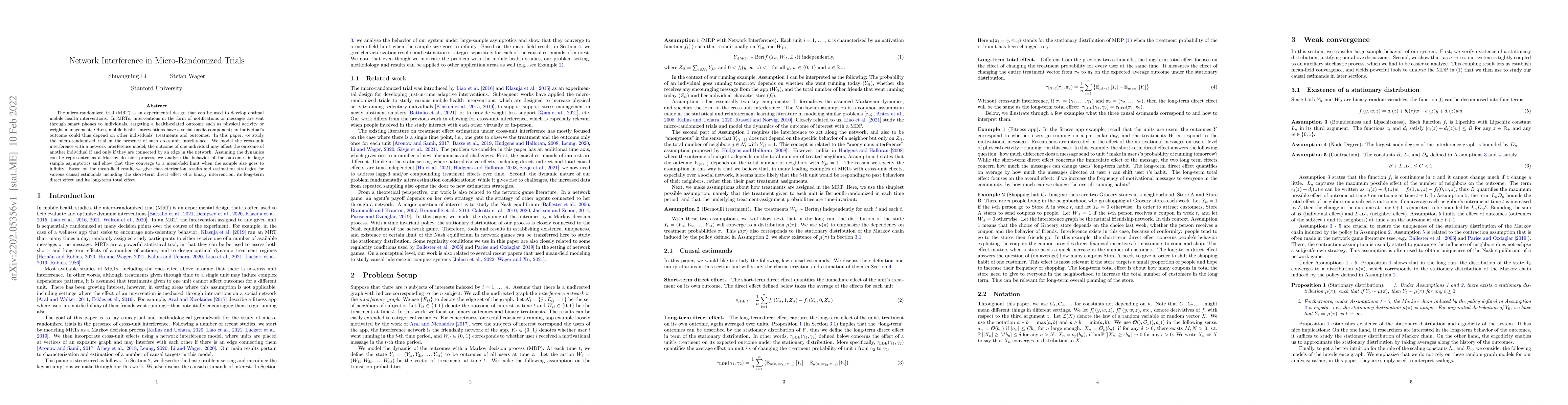 Thumbnail for Network Interference in Micro-Randomized Trials