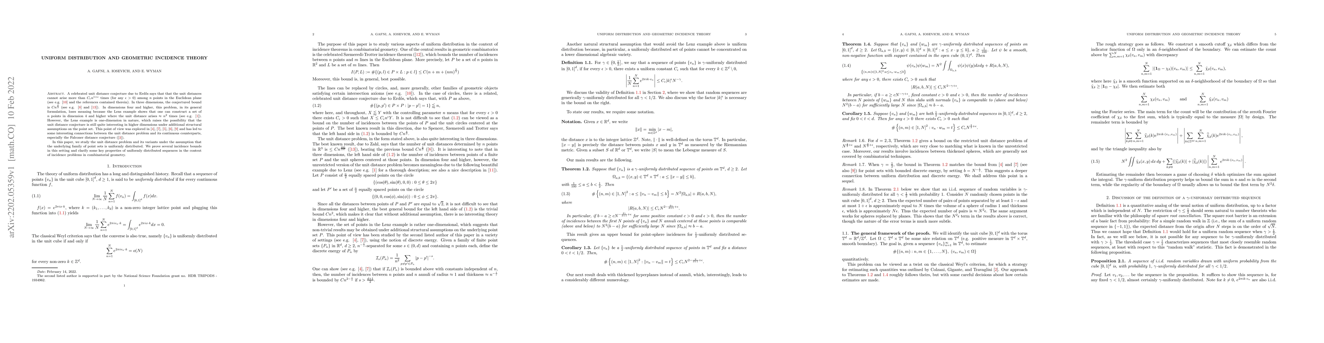 Thumbnail for Uniform distribution and geometric incidence theory
