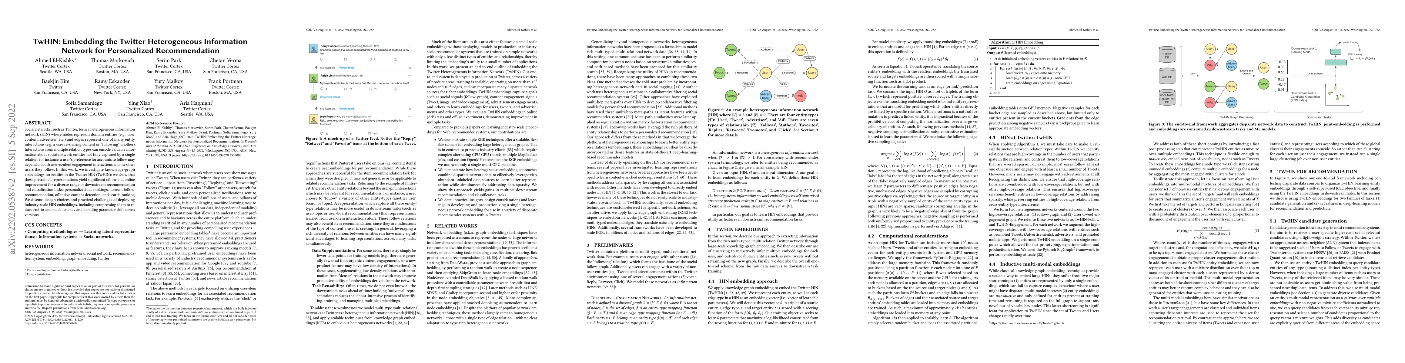 Thumbnail for TwHIN: Embedding the Twitter Heterogeneous Information Network for
  Personalized Recommendation