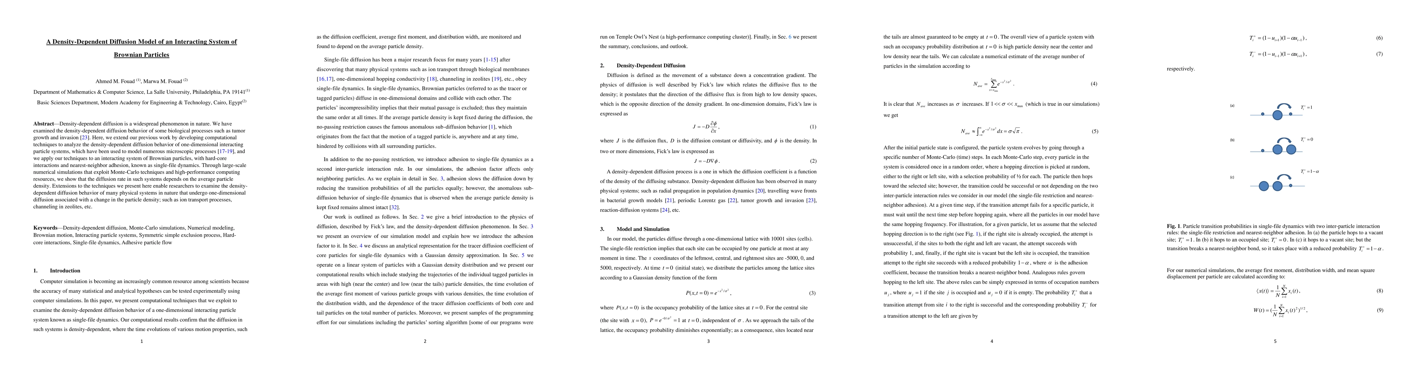Thumbnail for A Density-Dependent Diffusion Model of an Interacting System of Brownian
  Particles