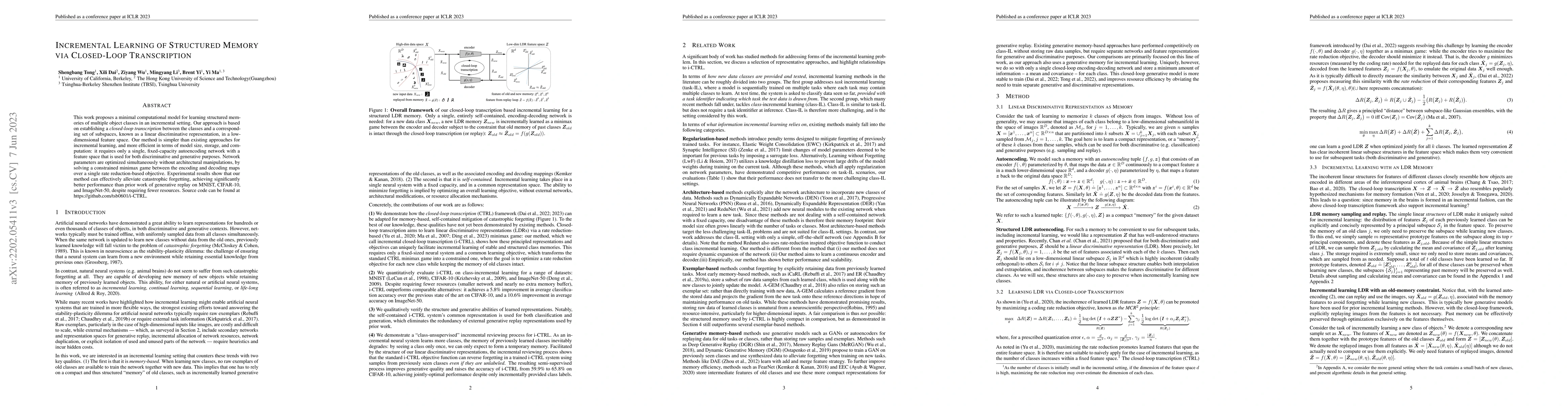 Thumbnail for Incremental Learning of Structured Memory via Closed-Loop Transcription