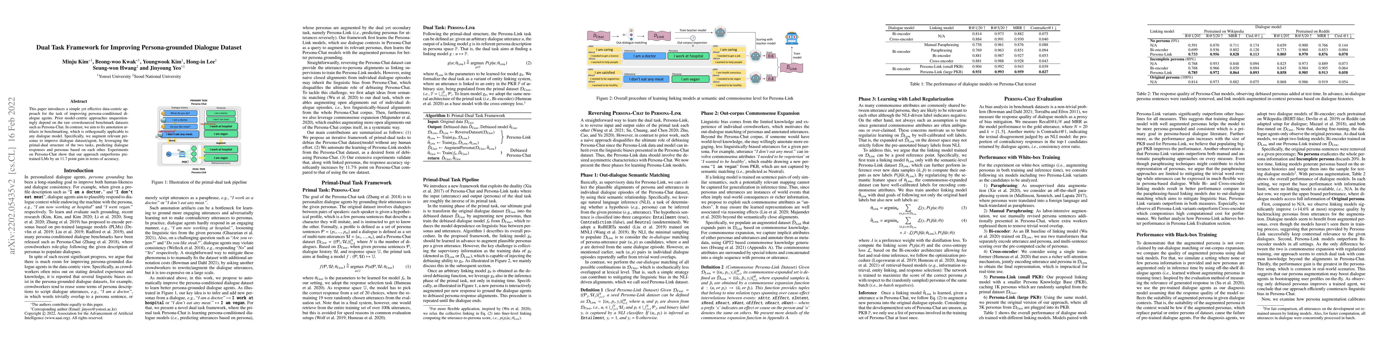 Thumbnail for Dual Task Framework for Improving Persona-grounded Dialogue Dataset