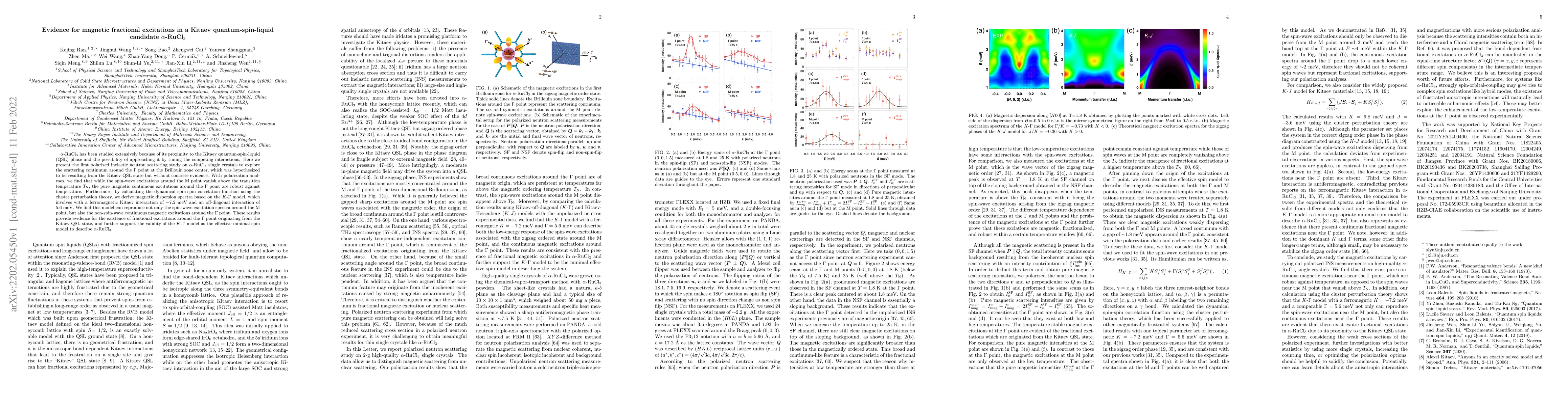 Thumbnail for Evidence for magnetic fractional excitations in a Kitaev
  quantum-spin-liquid candidate $\alpha$-RuCl$_3$