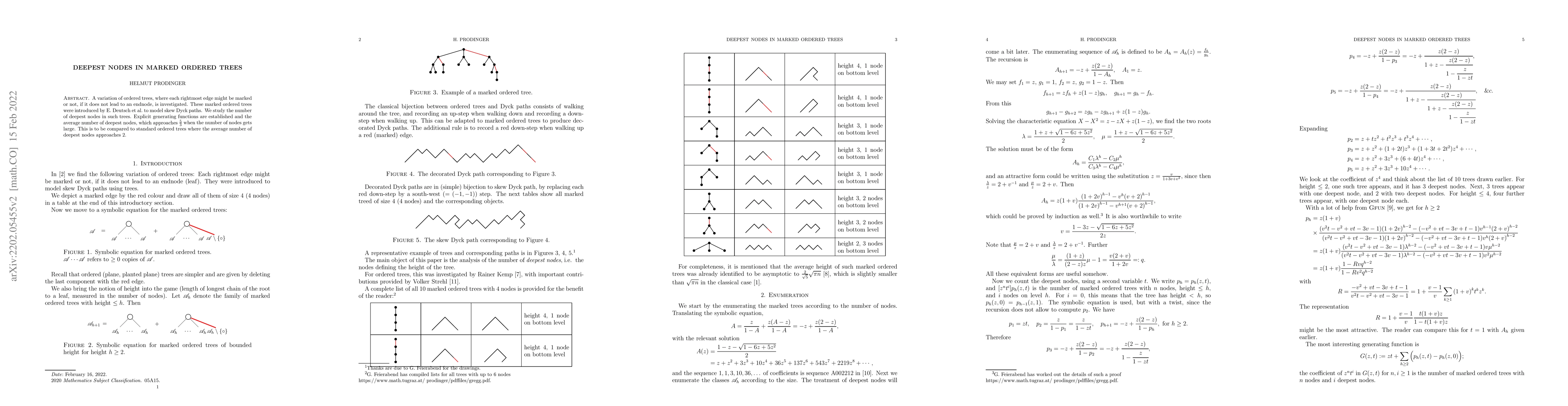 Thumbnail for Deepest nodes in marked ordered trees
