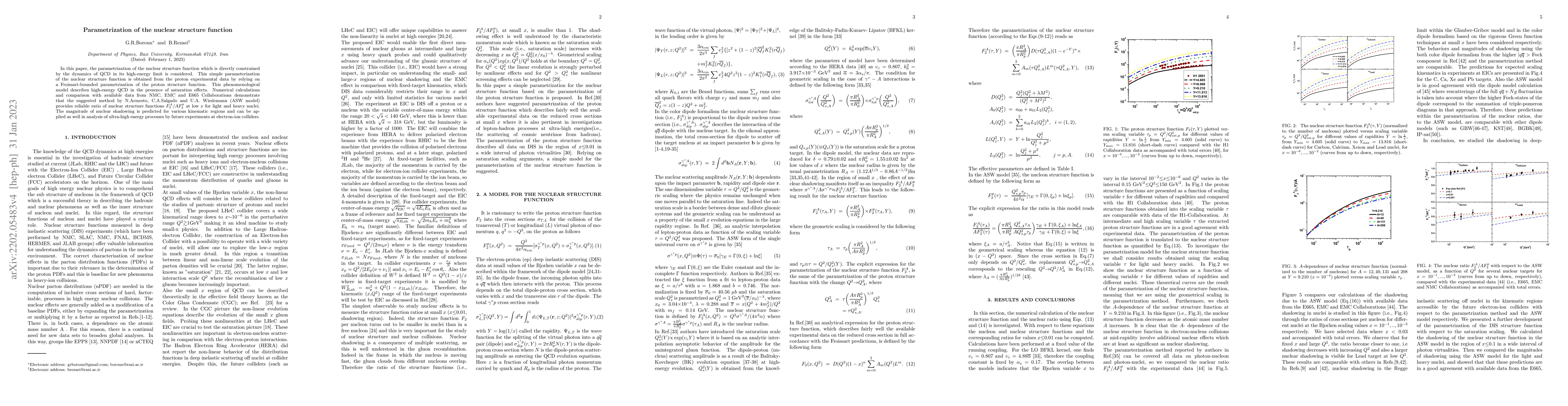 Thumbnail for Parametrization of the nuclear structure function
