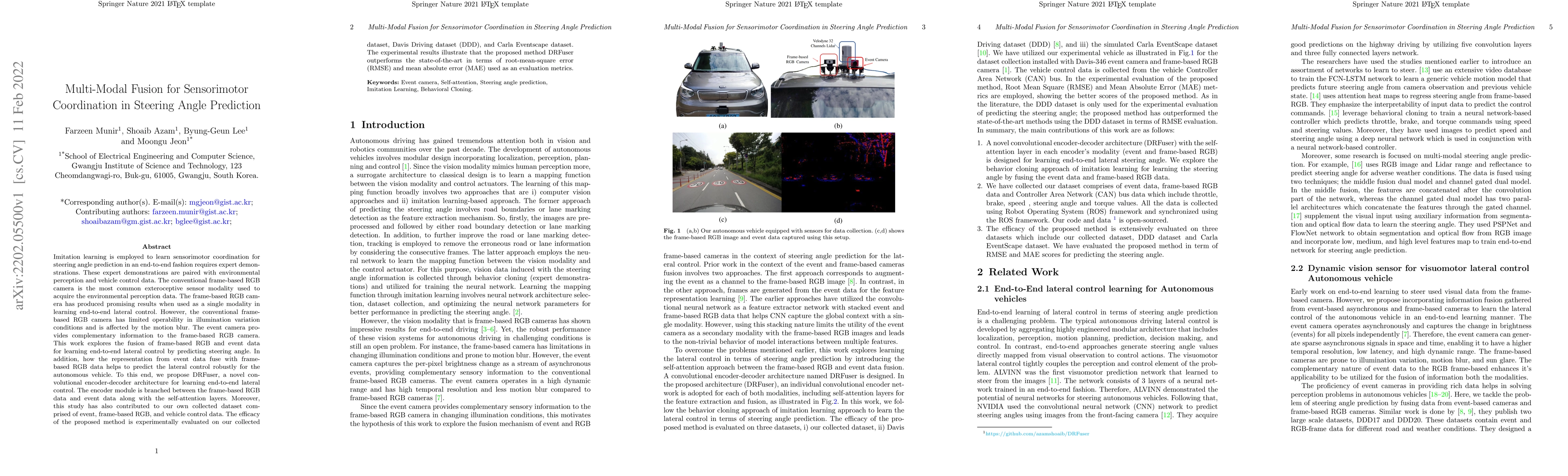 Thumbnail for Multi-Modal Fusion for Sensorimotor Coordination in Steering Angle
  Prediction