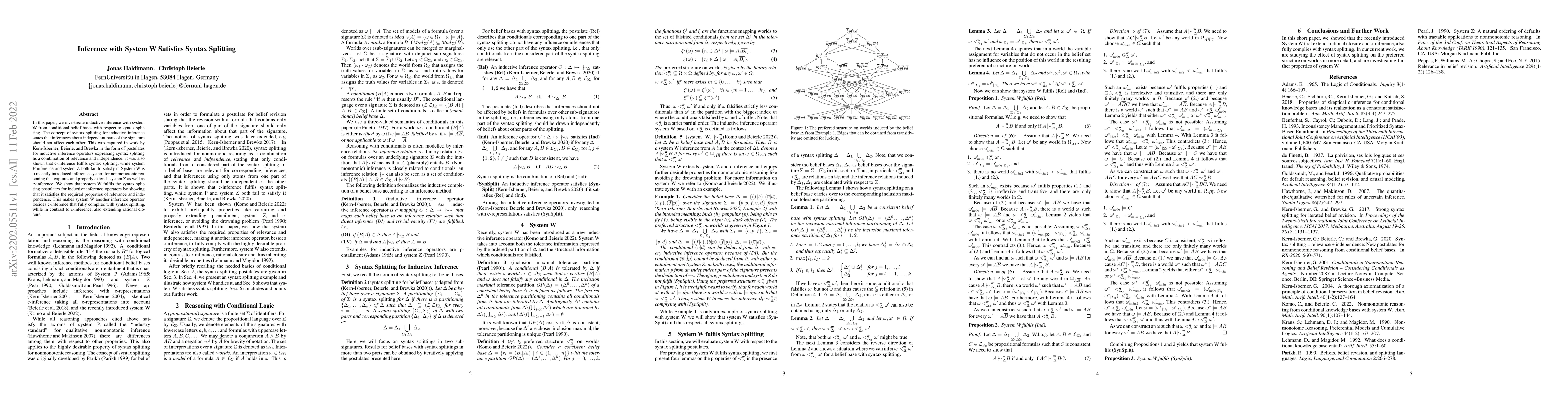 Thumbnail for Inference with System W Satisfies Syntax Splitting