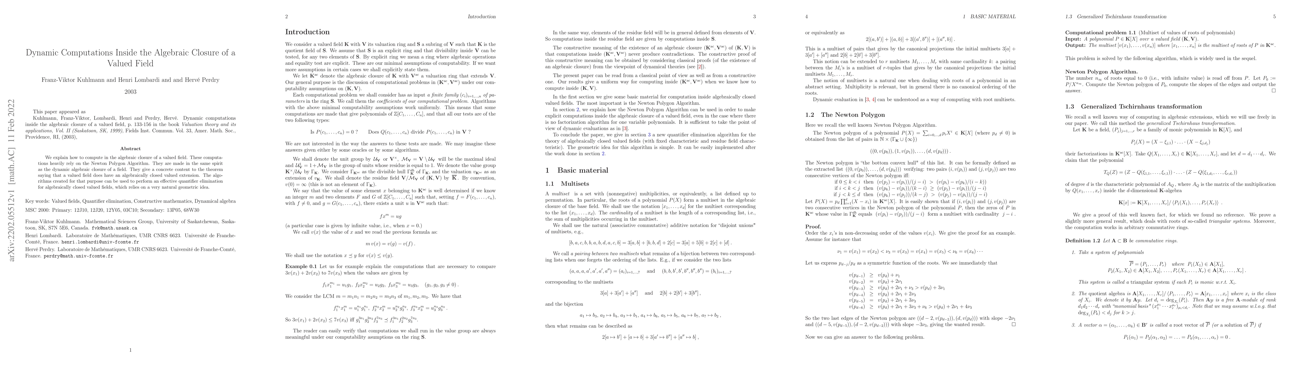 Thumbnail for Dynamic computations inside the algebraic closure of a valued field