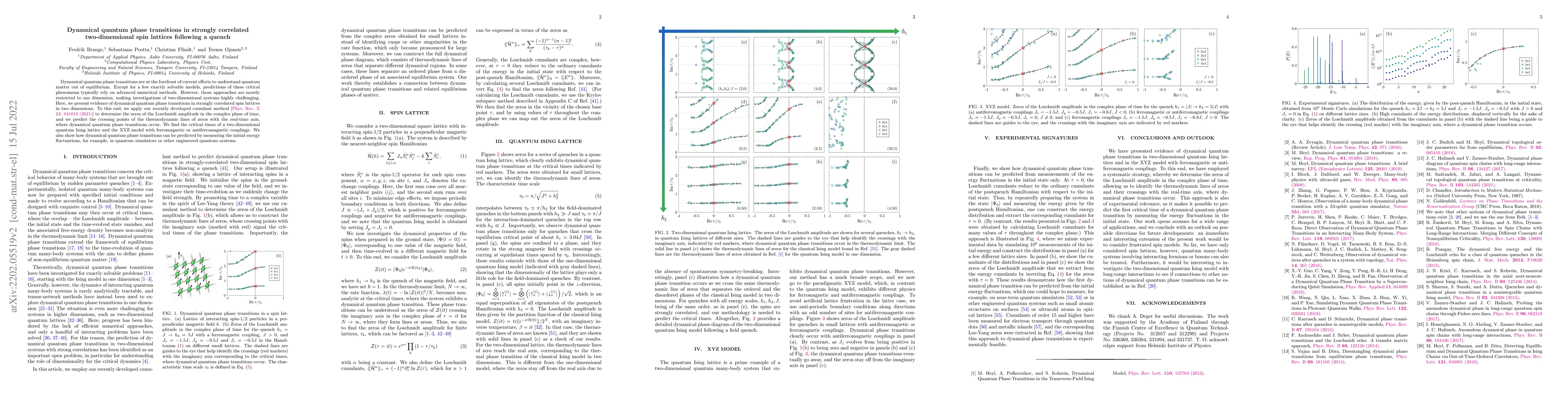 Thumbnail for Dynamical quantum phase transitions in strongly correlated
  two-dimensional spin lattices following a quench