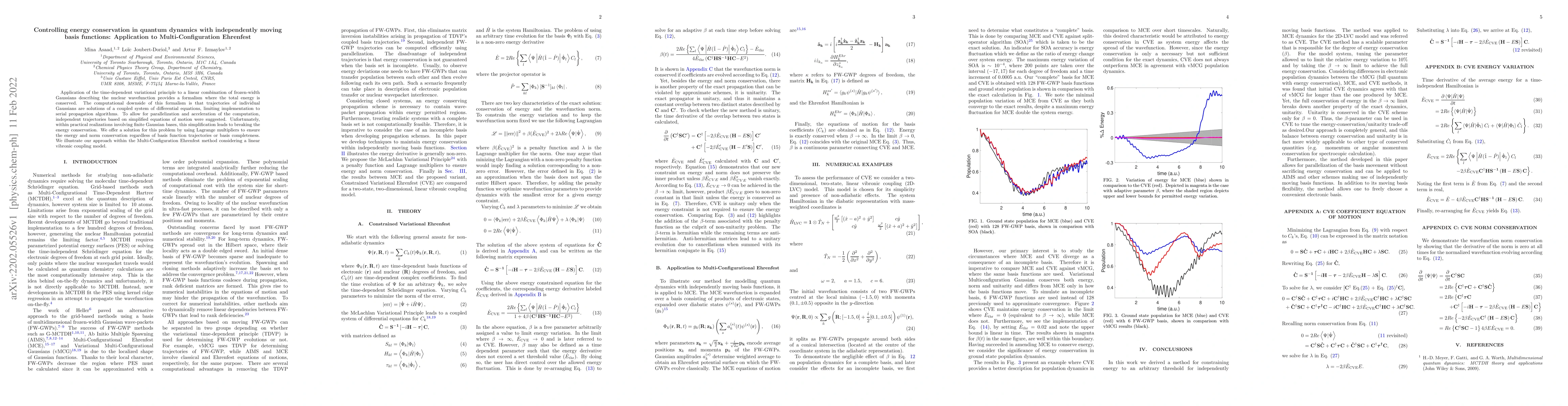 Thumbnail for Controlling energy conservation in quantum dynamics with independently
  moving basis functions: Application to Multi-Configuration Ehrenfest