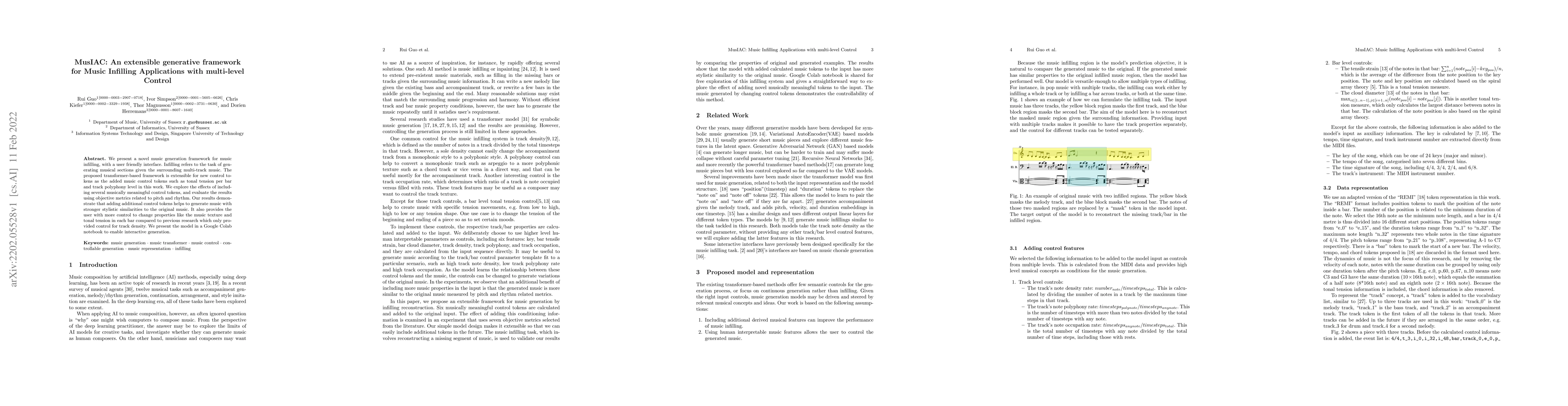 Thumbnail for MusIAC: An extensible generative framework for Music Infilling
  Applications with multi-level Control