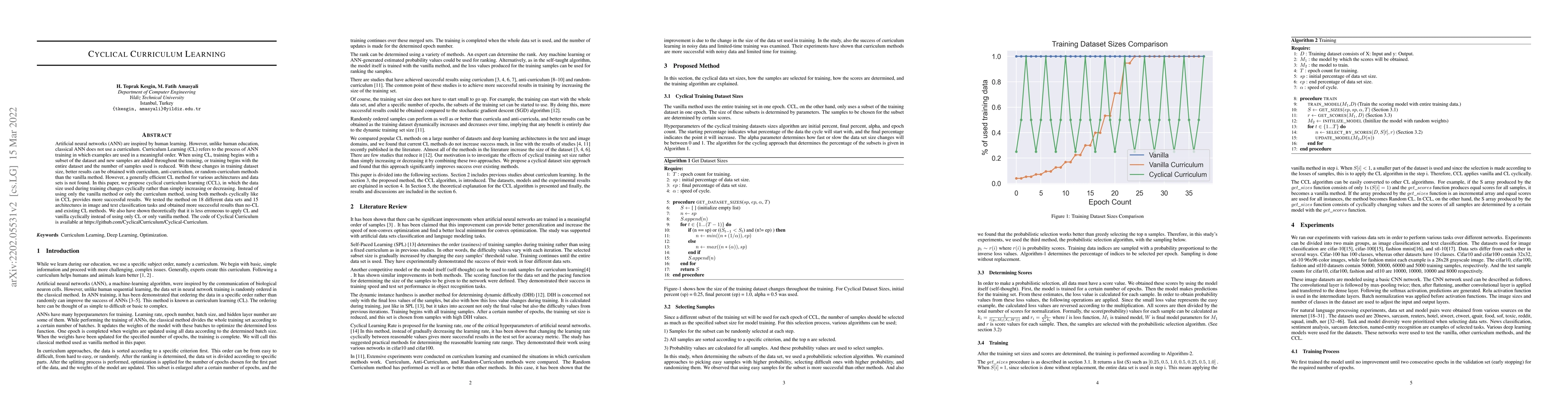 Thumbnail for Cyclical Curriculum Learning