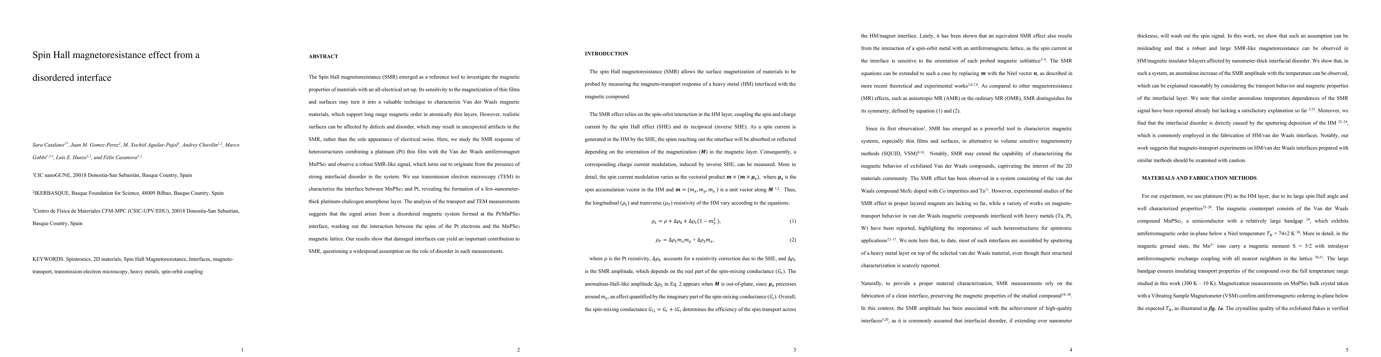 Thumbnail for Spin Hall magnetoresistance effect from a disordered interface