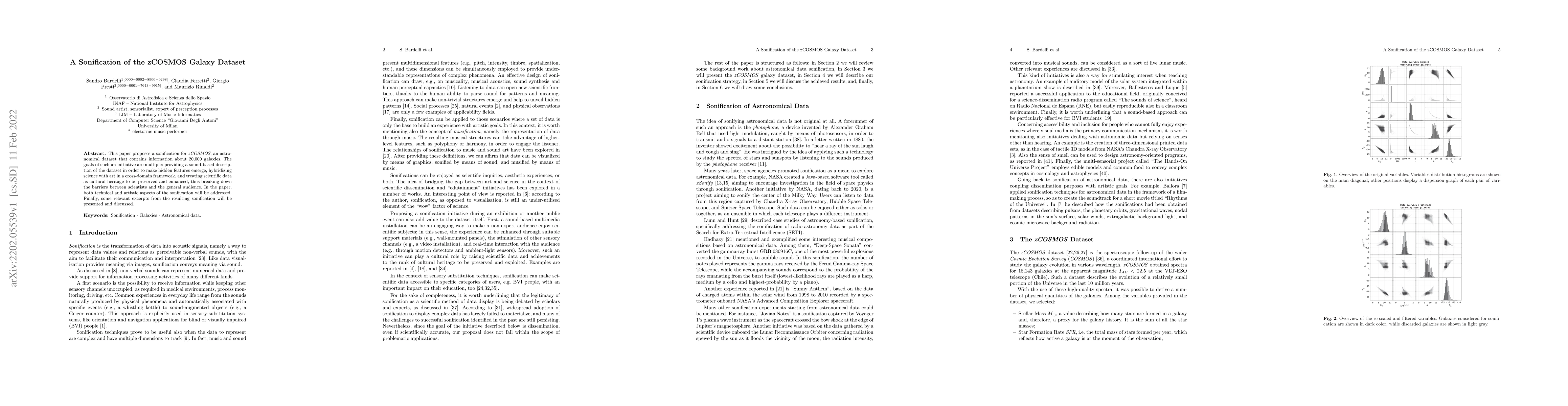 Thumbnail for A Sonification of the zCOSMOS Galaxy Dataset