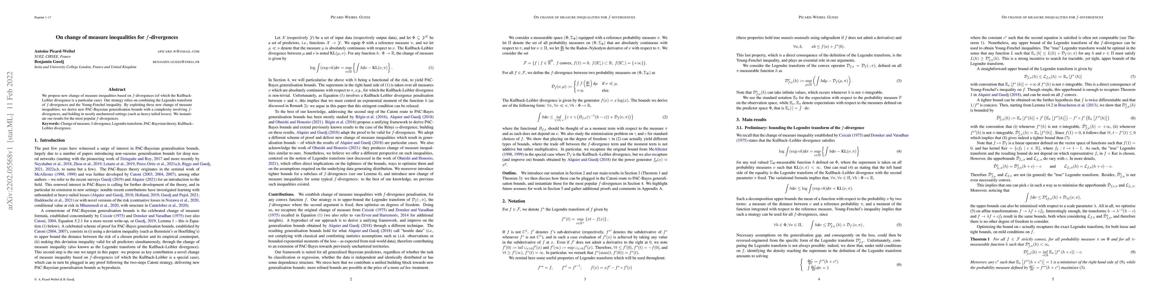 Thumbnail for On change of measure inequalities for $f$-divergences