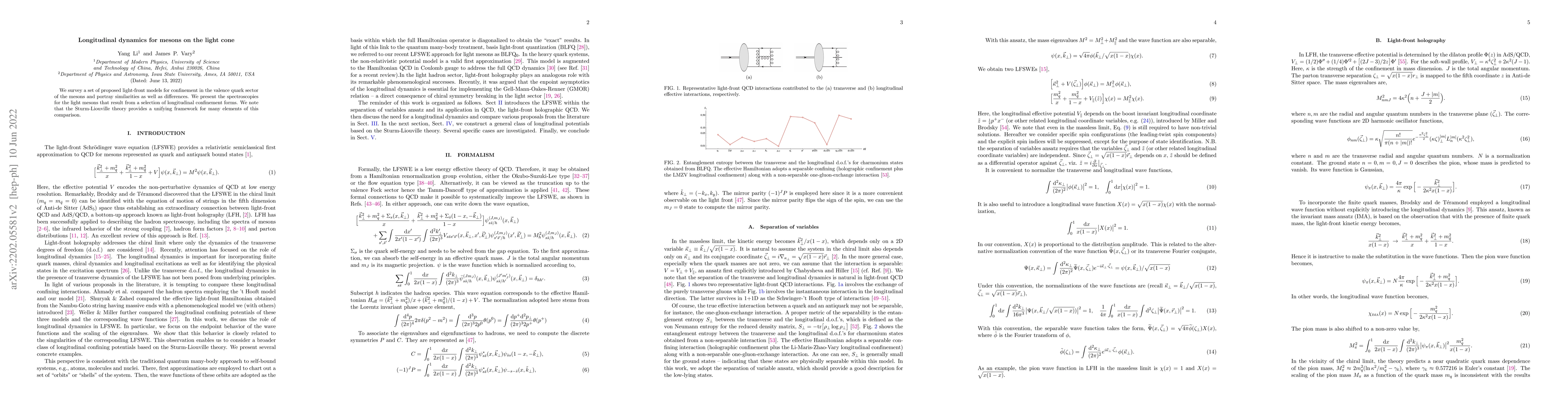 Thumbnail for Longitudinal dynamics for mesons on the light cone