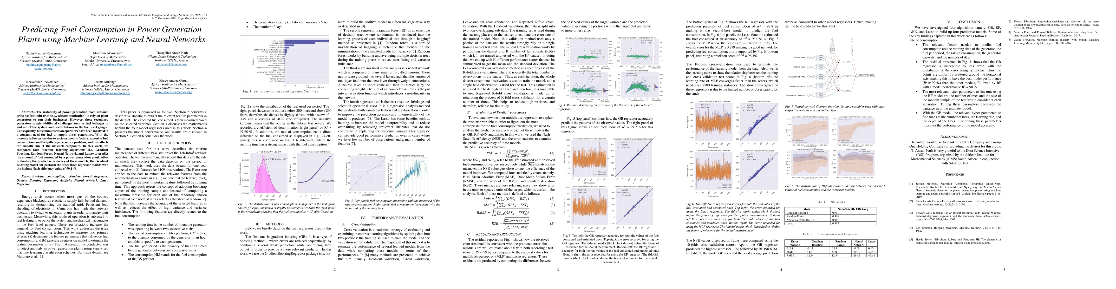Thumbnail for Predicting Fuel Consumption in Power Generation Plants using Machine
  Learning and Neural Networks
