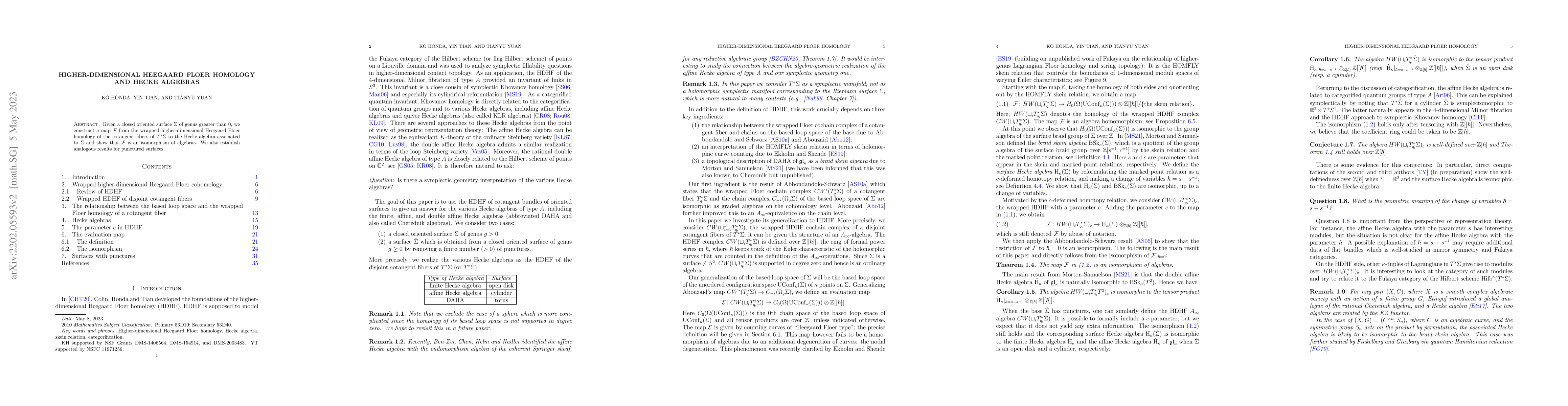 Thumbnail for Higher-dimensional Heegaard Floer homology and Hecke algebras