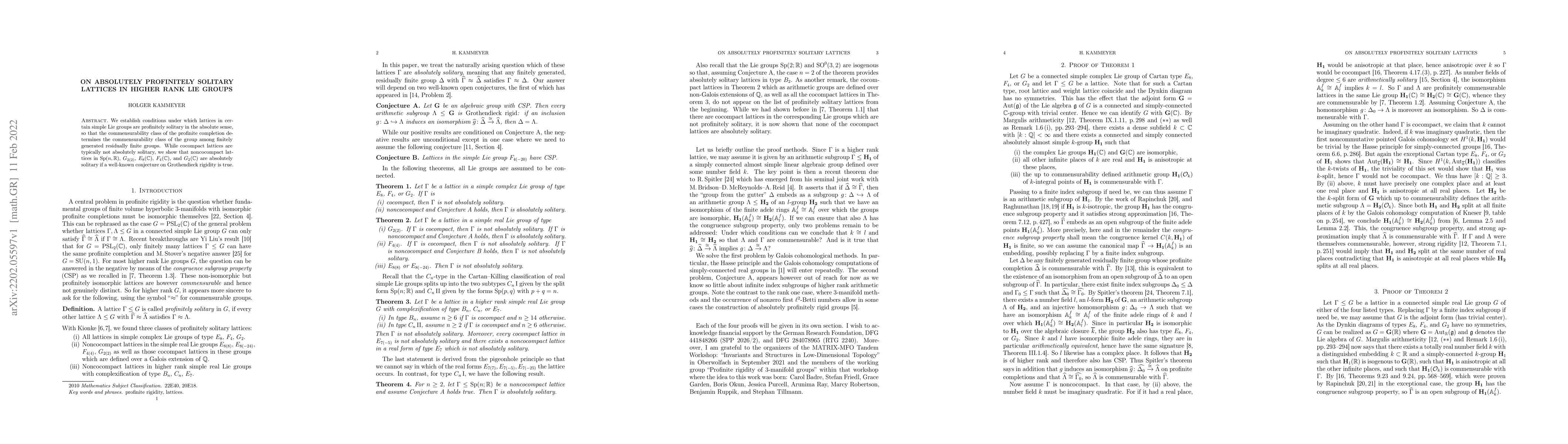 Thumbnail for On absolutely profinitely solitary lattices in higher rank Lie groups