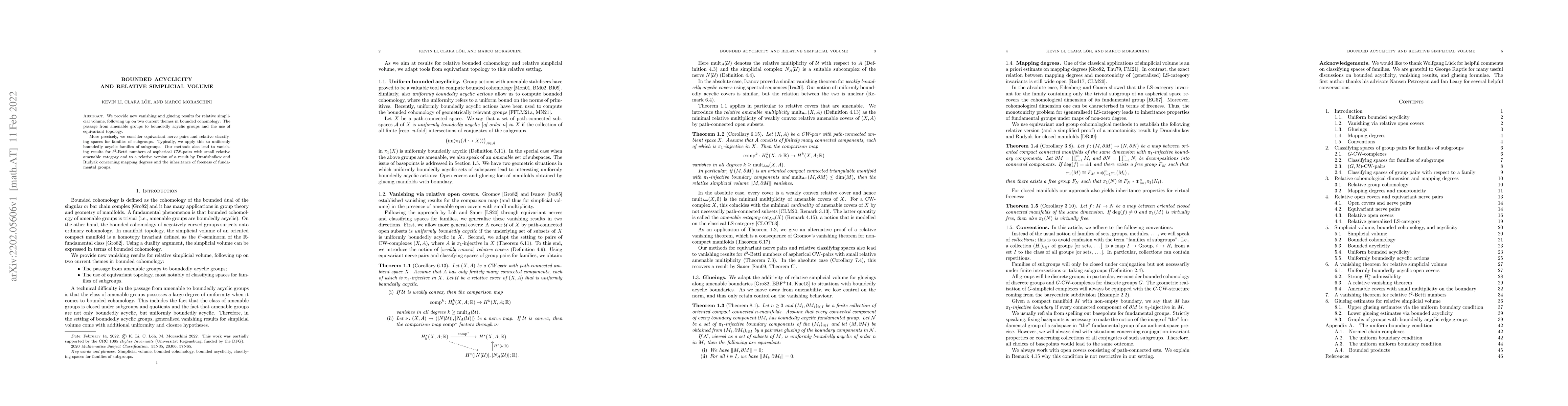 Thumbnail for Bounded acyclicity and relative simplicial volume