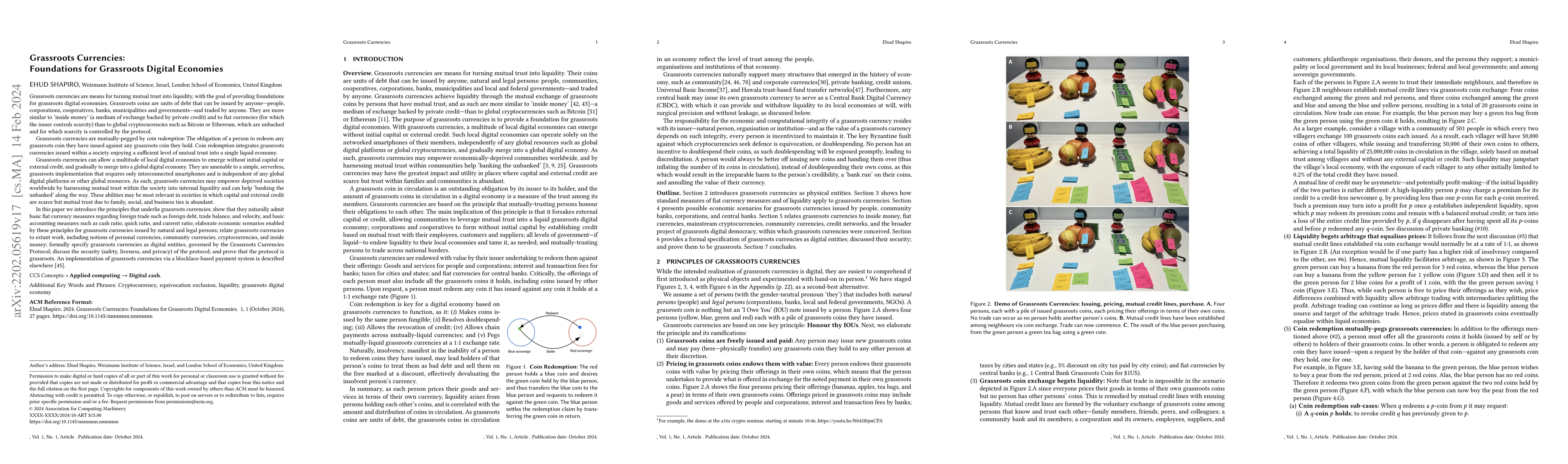 Thumbnail for Grassroots Currencies: Foundations for Grassroots Digital Economies