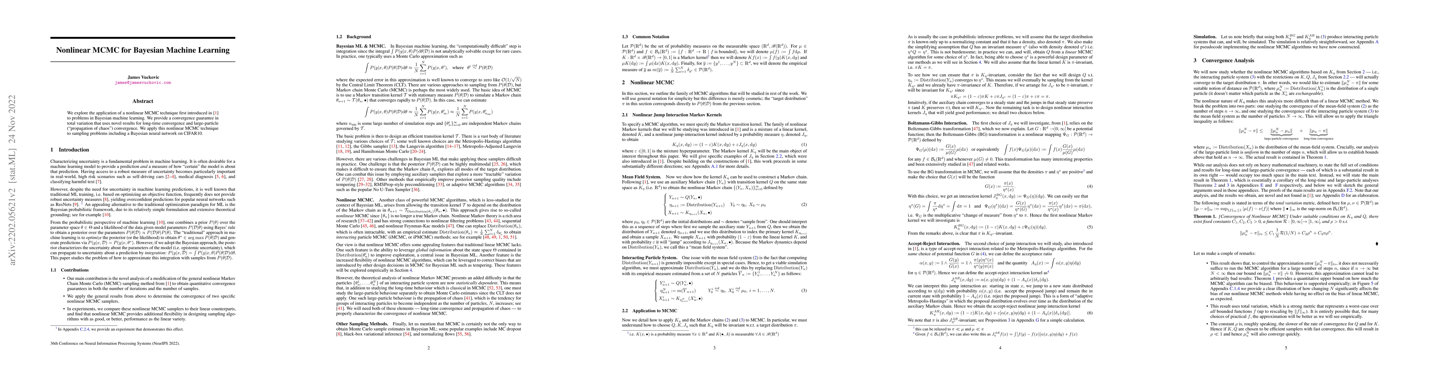 Thumbnail for Nonlinear MCMC for Bayesian Machine Learning