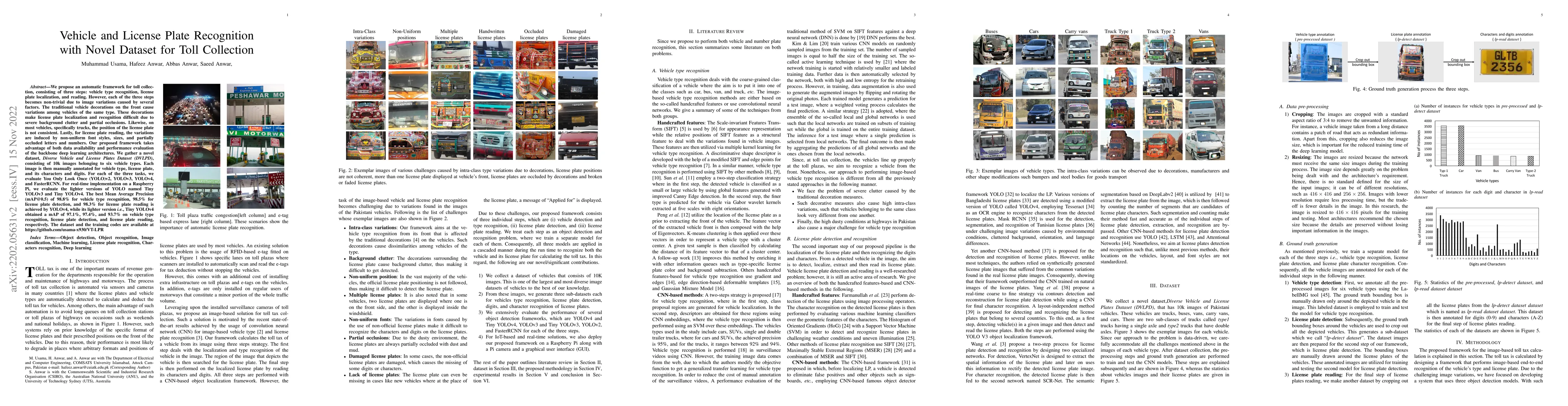 Thumbnail for Vehicle and License Plate Recognition with Novel Dataset for Toll
  Collection