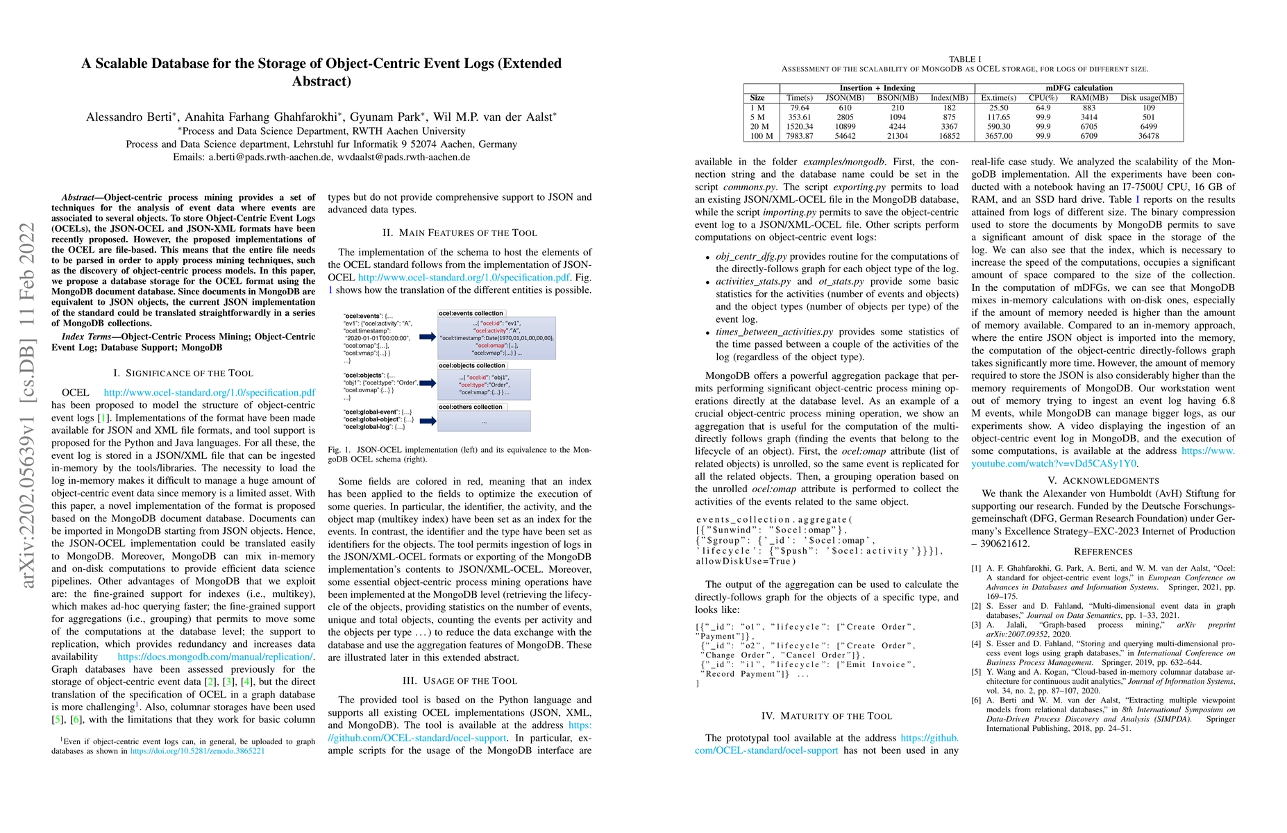 Thumbnail for A Scalable Database for the Storage of Object-Centric Event Logs