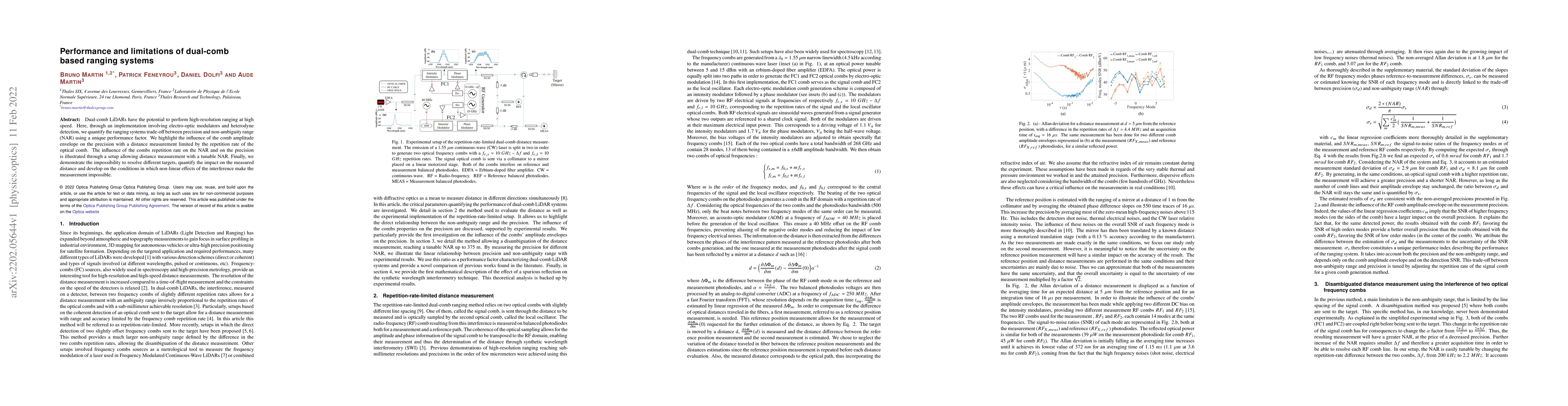 Thumbnail for Performance and limitations of dual-comb based ranging systems
