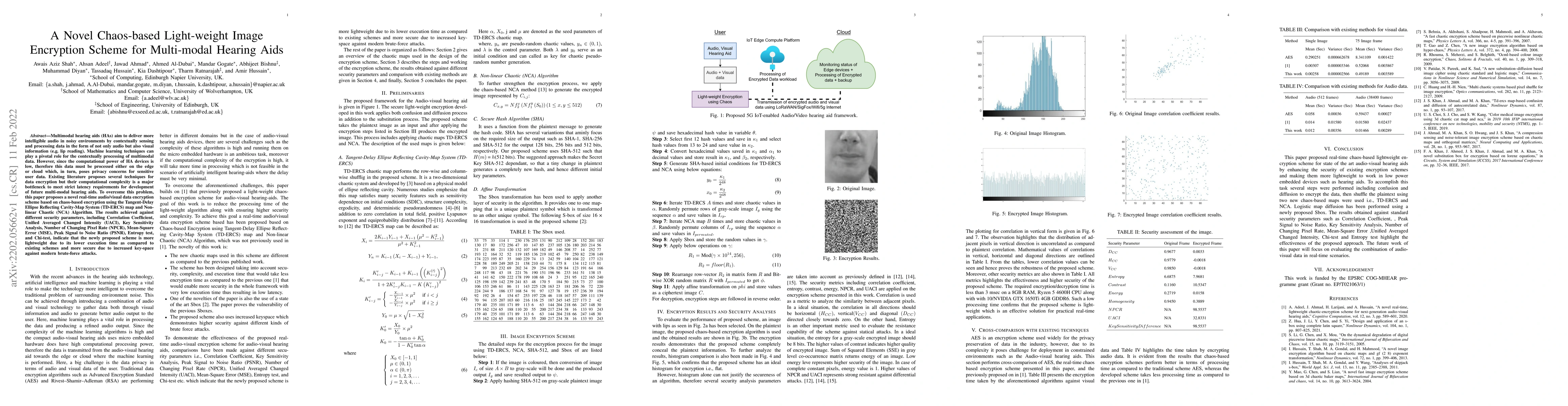 Thumbnail for A Novel Chaos-based Light-weight Image Encryption Scheme for Multi-modal
  Hearing Aids