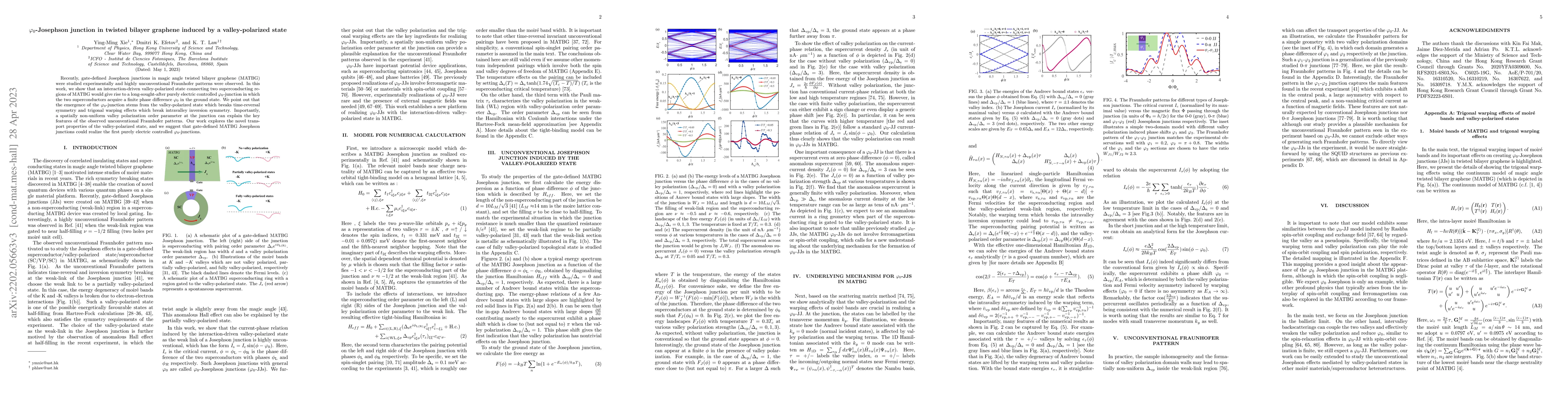 Thumbnail for $\varphi_0$-Josephson junction in twisted bilayer graphene induced by a
  valley-polarized state