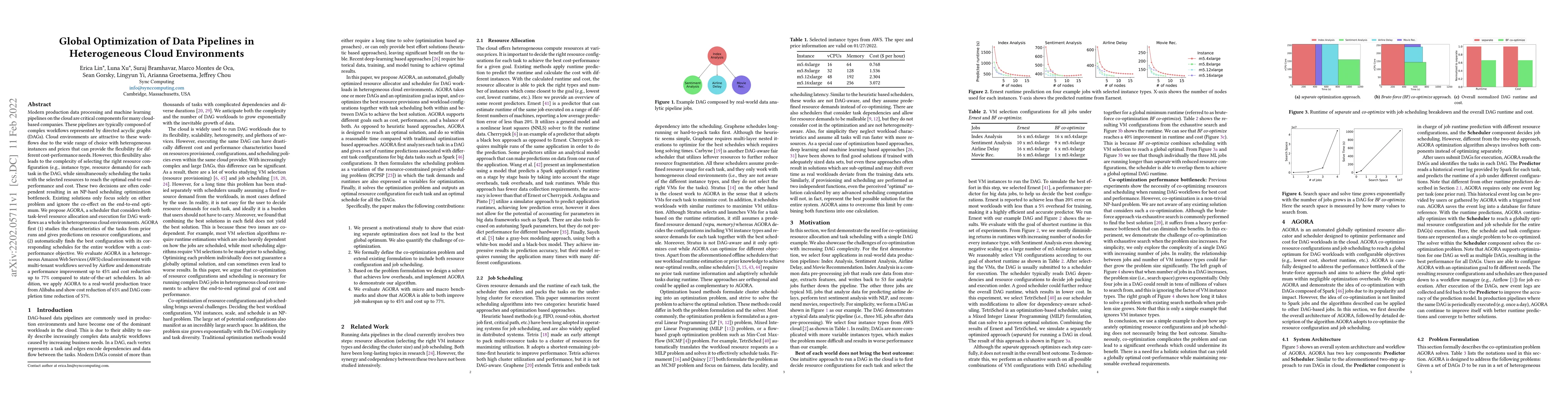Thumbnail for Global Optimization of Data Pipelines in Heterogeneous Cloud
  Environments