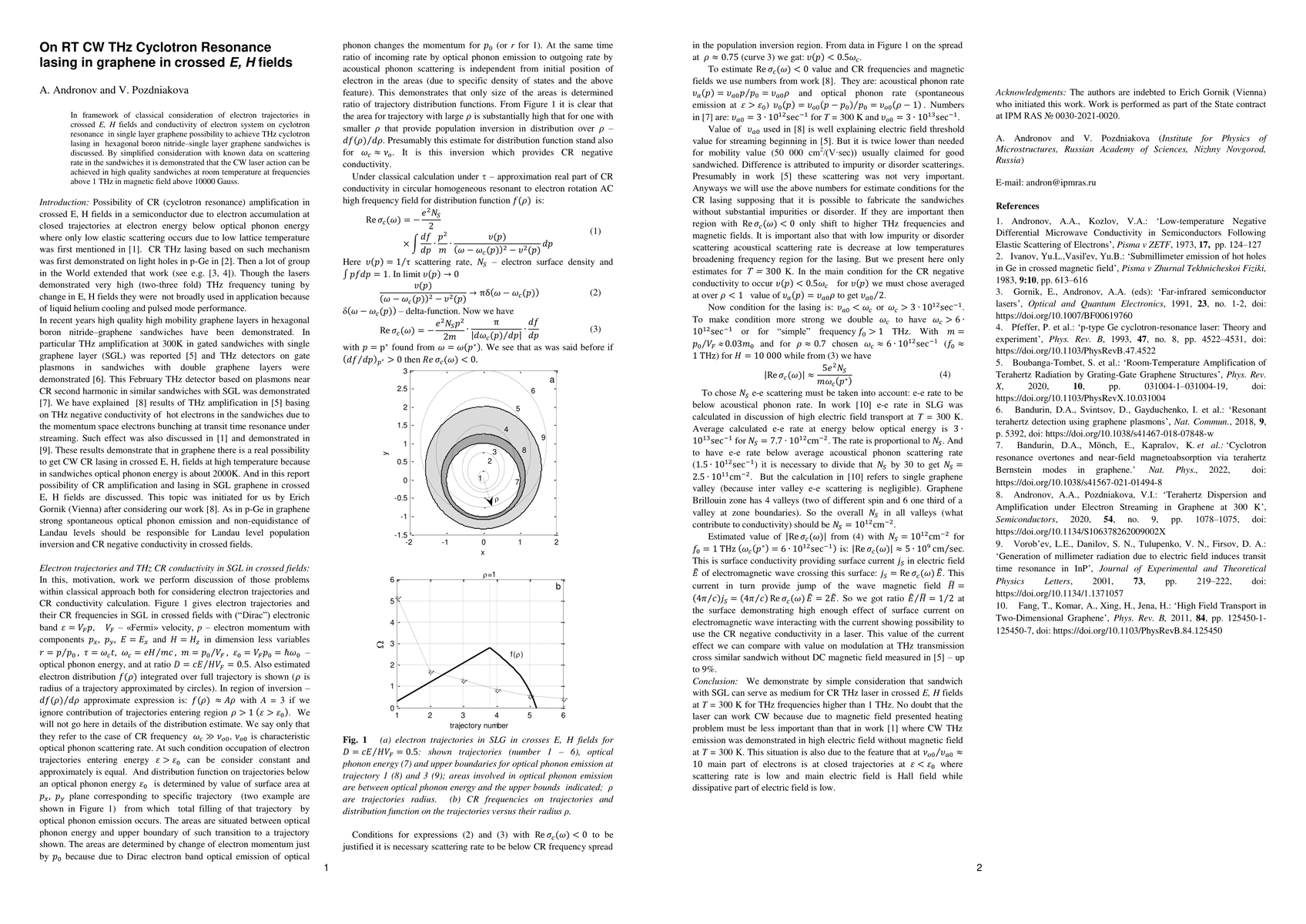 Thumbnail for On RT CW THz Cyclotron Resonance lasing in graphene in crossed E, H
  fields