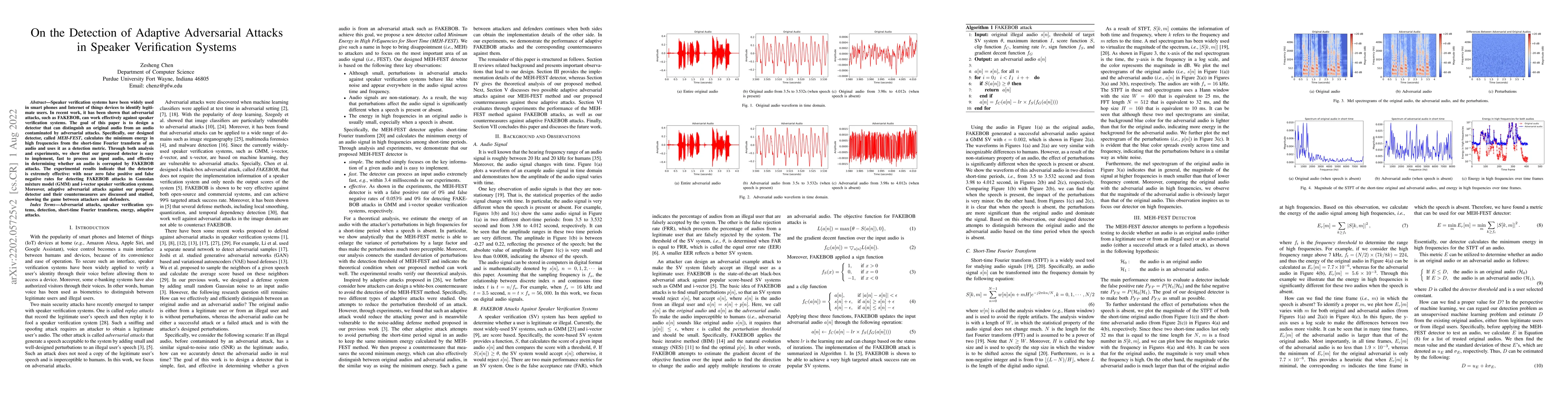 Thumbnail for On the Detection of Adaptive Adversarial Attacks in Speaker Verification
  Systems