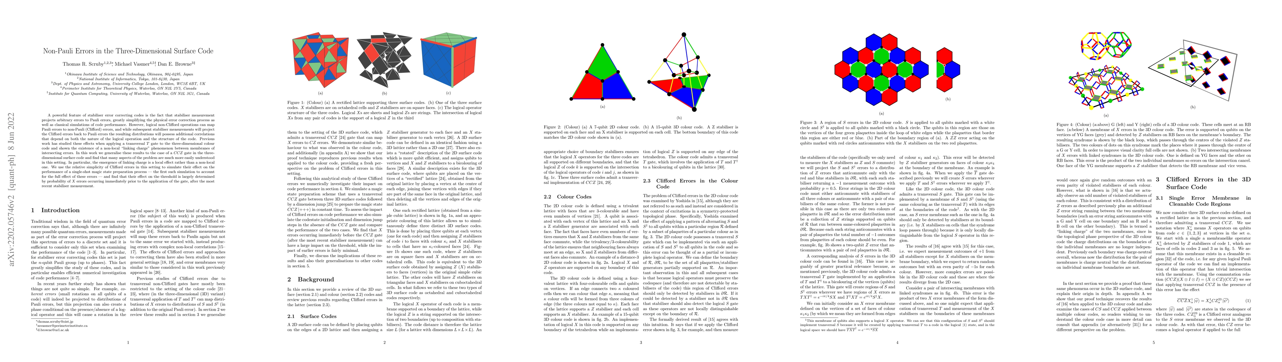 Thumbnail for Non-Pauli Errors in the Three-Dimensional Surface Code
