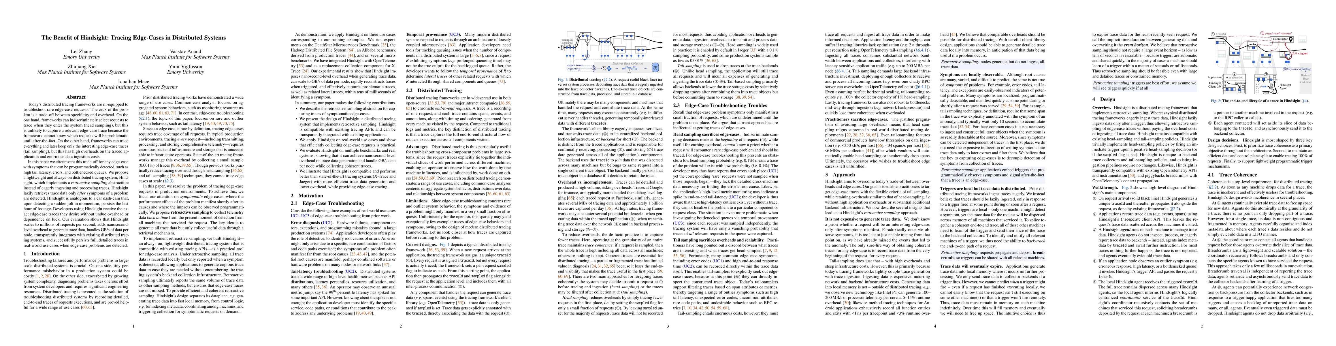 Thumbnail for The Benefit of Hindsight: Tracing Edge-Cases in Distributed Systems