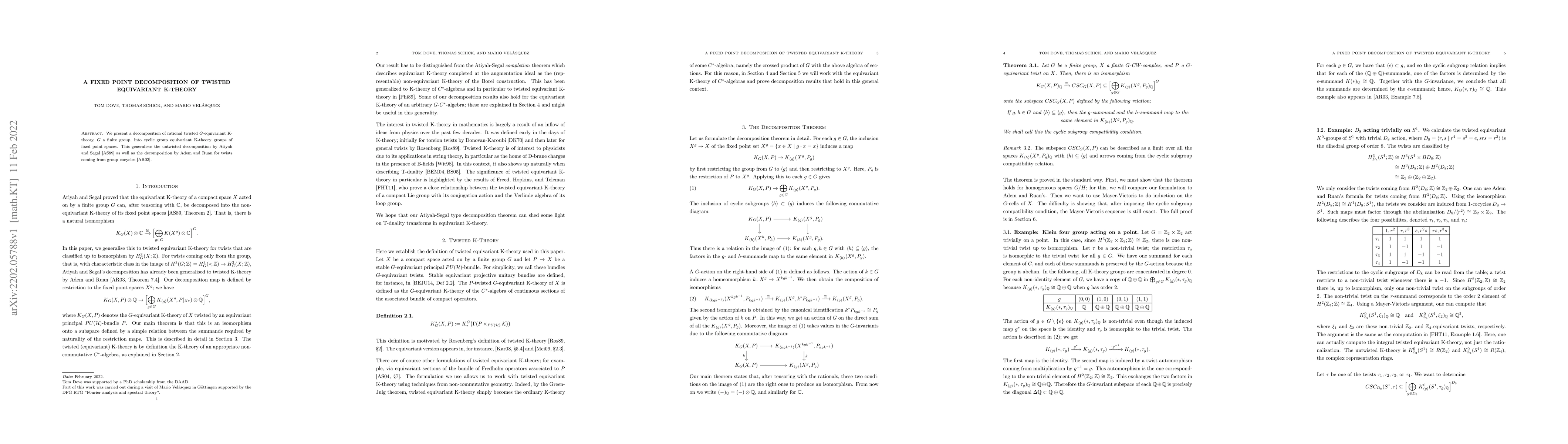 Thumbnail for A Fixed Point Decomposition of Twisted Equivariant K-Theory